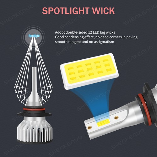 For Chevrolet Astro 1995-2003 2004 2005 WHITE LED Headlight HIGH/LOW Bulbs Kit - Picture 7 of 12