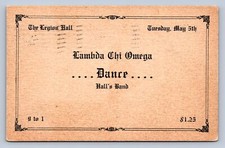 K1/ Caldwell Ohio Postcard c1932 Lambda Chi Omega Dance Legion Hall 489
