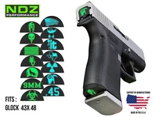for Glock 43X 48 Grip Frame Plug Aluminum Glow in the Dark Engravings, NDZ