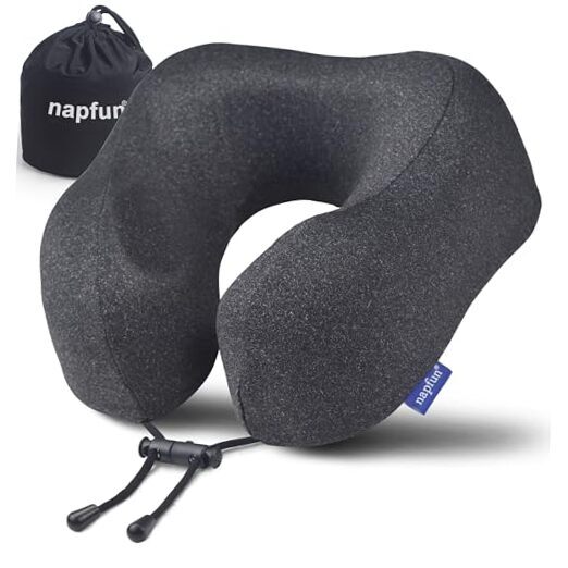 Travel Pillow, Travel 1 Count (Pack of 1) Full Black (No Sleep Mask&earplugs)-image
