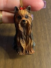 Resin Yorkie Yorkshire Terrier Christmas Ornament 2 3/4"