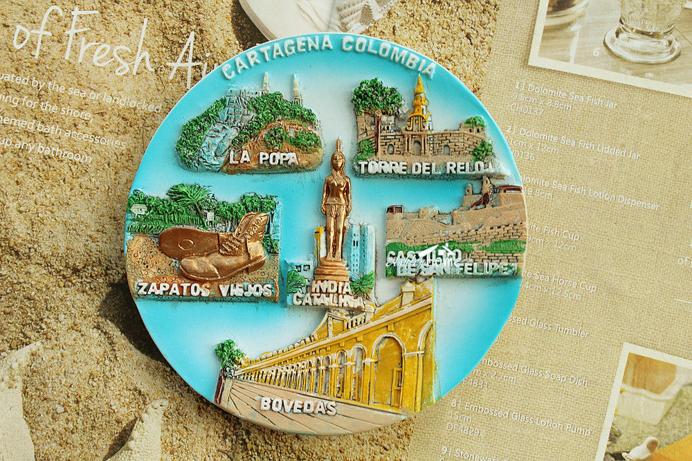 Calamita Frigo Cartagena Colombia Fatta A Mano In Resina 3D - Souvenir Da Viaggio Originale