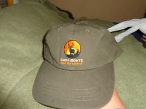 casa monte ball cap. dark olive drab, cotton, hook and loop closure