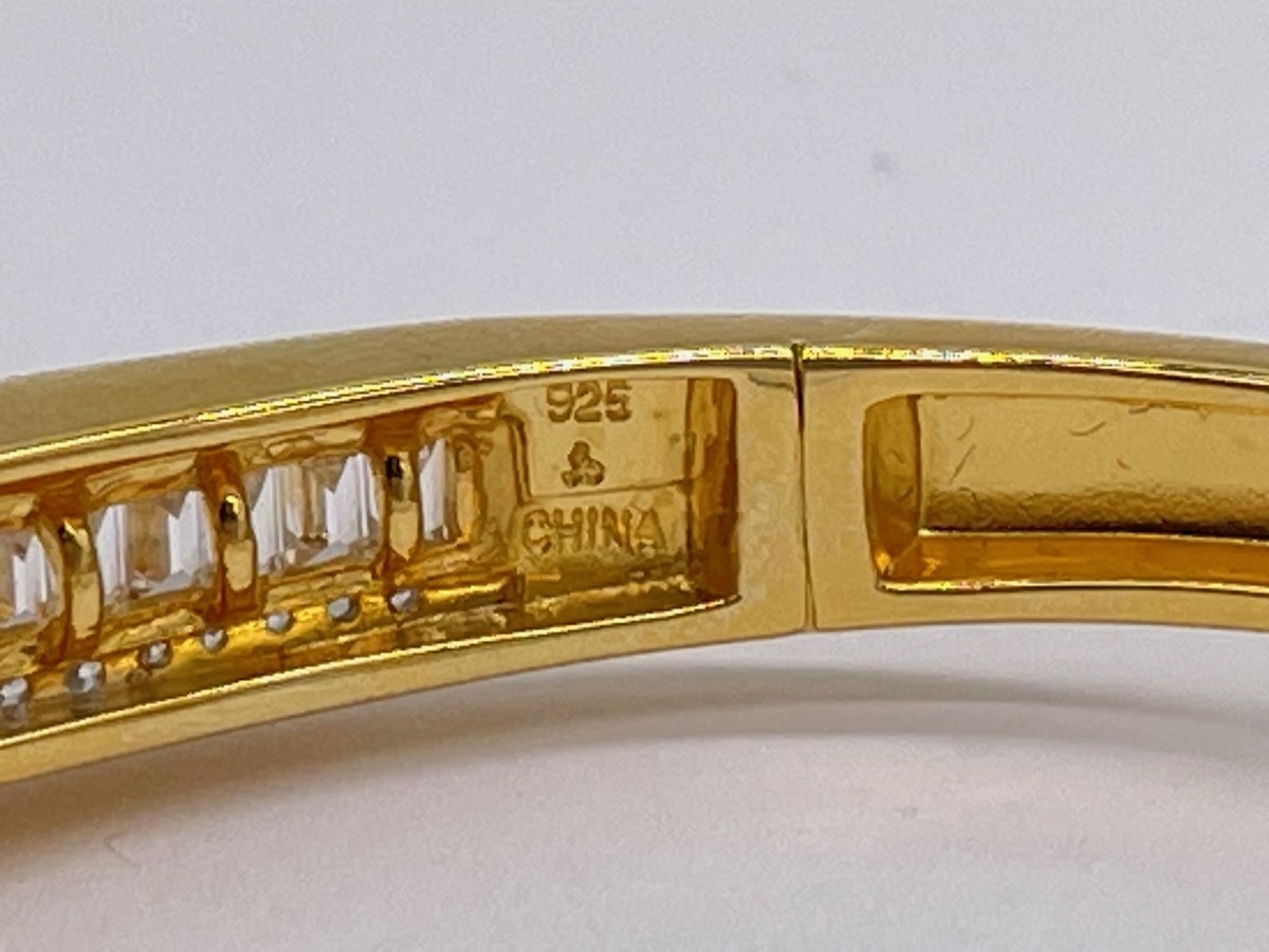 Sterling Silver Gold Plated VICTORIA WIECK Pave & Channel Set CZ