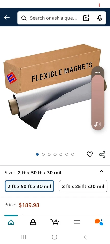 Rollo magnético flexible Magnum 2'x 50' 30mil Foto 2 de 2