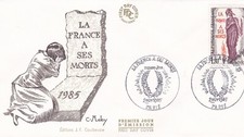 FRANCE 1985 FDC LA FRANCE A SES MORTS YT 2389