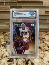 Saquon Barkley #VIS-9 Visionary Gold Prizm 2022 Select 04/10 Graded 10/10