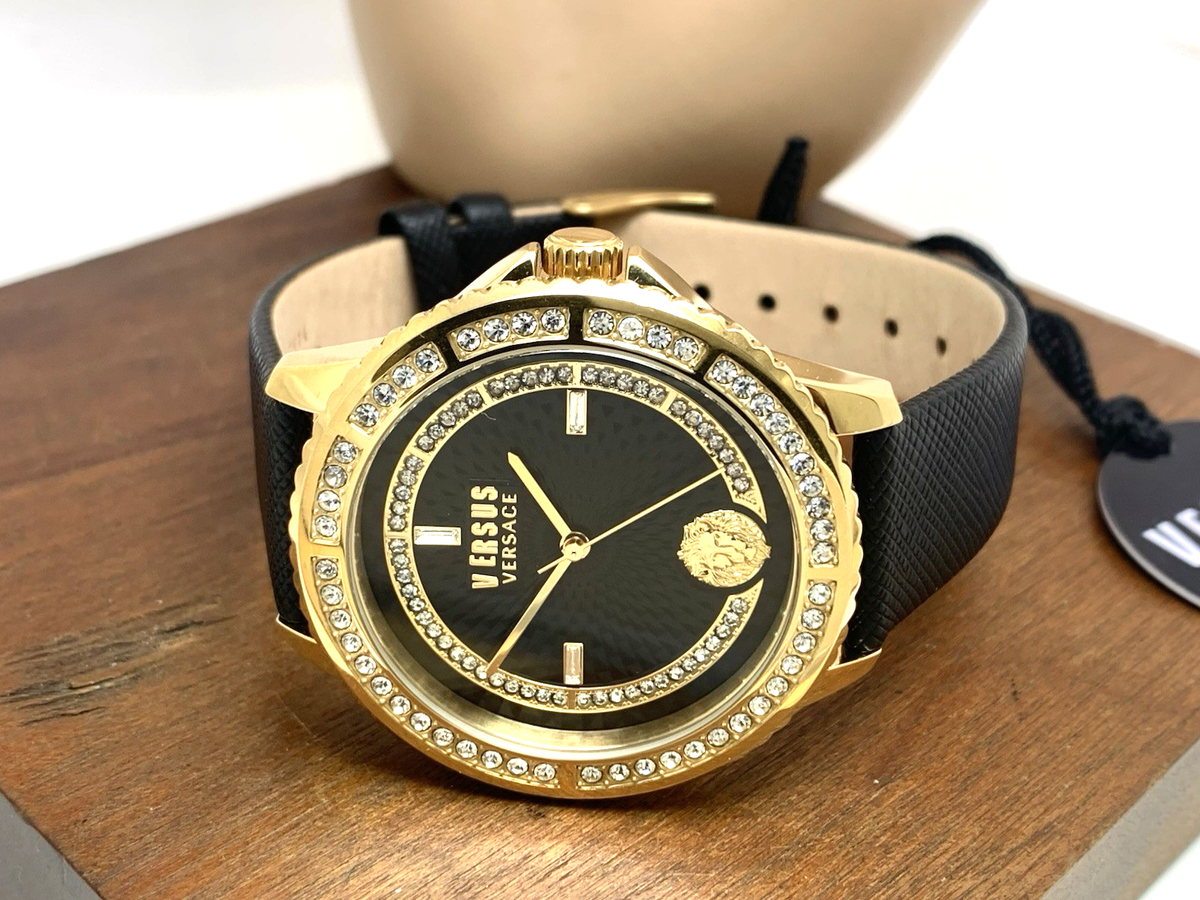 Versus by Versace Women's Watch VSPLM2521 Black Dial Gold Case