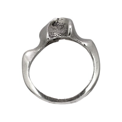 Gepunzt SILBER Abstrakt Modern Design Ring CW Birmingham 1971