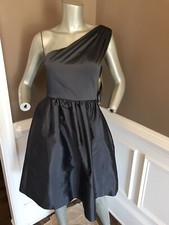 NWT Women's Alfred Sung One Shoulder Cocktail Dress Size 4 Ebony (dark gray/bl) 