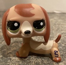 LPS Littlest Pet Shop Tan Brown Dachshund Dog Puppy 2006 Green Eyes 2035