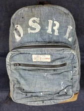 RALPH LAUREN POLO DENIM SUPPLY D.S.R.L. STENCIL DISTRESSED DENIM BACKPACK