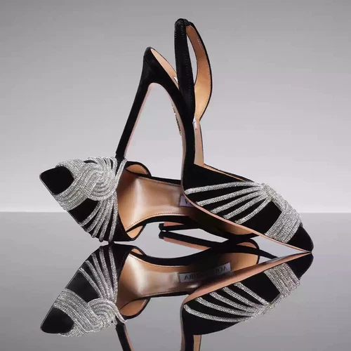 Aquazzura High heel satin pointy sandal lady - Picture 13 of 27