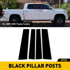 Decorative stickers Black Window Pillar Post Trims For 2007-2021 Toyota Tundra