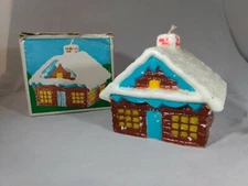 Vtg Candle Fuller Brush Company 4" Swiss Chalet Cottage Cabin Charming un Lit 