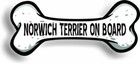 Dog on Board Norwich Terrier Bone Car Magnet Bumper Sticker 3"x7"