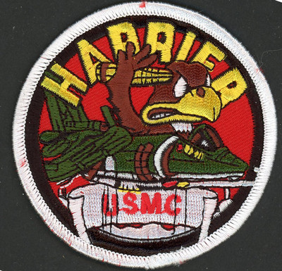 USMC US Marine Corps Harrier Aircraft Airplane Jet  3'' PATCH IRON ON EMBROIDERED
