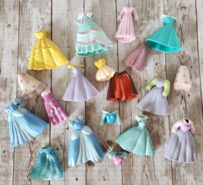 Polly Pocket Disney Princesses Belle Cinderella Dresses Tops Skirts Cape READ