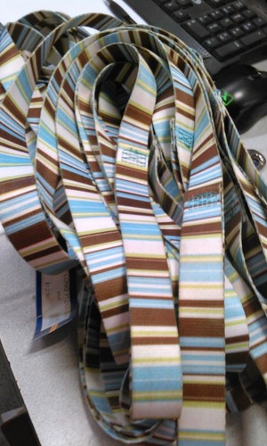 HAMILTON 3/4" X 6' LEASHES, LOT OF 12 STRIPED - Picture 3 of 3