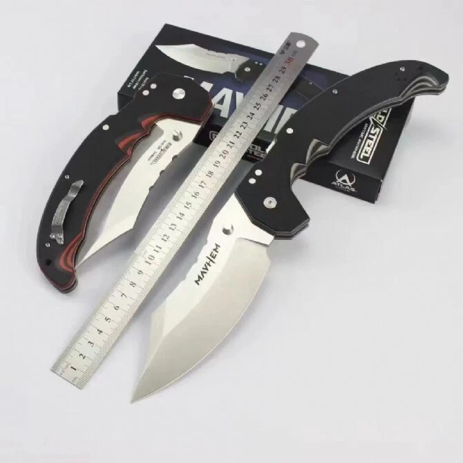 13" New Large S35VN Blade Nylon Fiberglass Handle Survival Folding Knife DF06 - Image 2 of 4