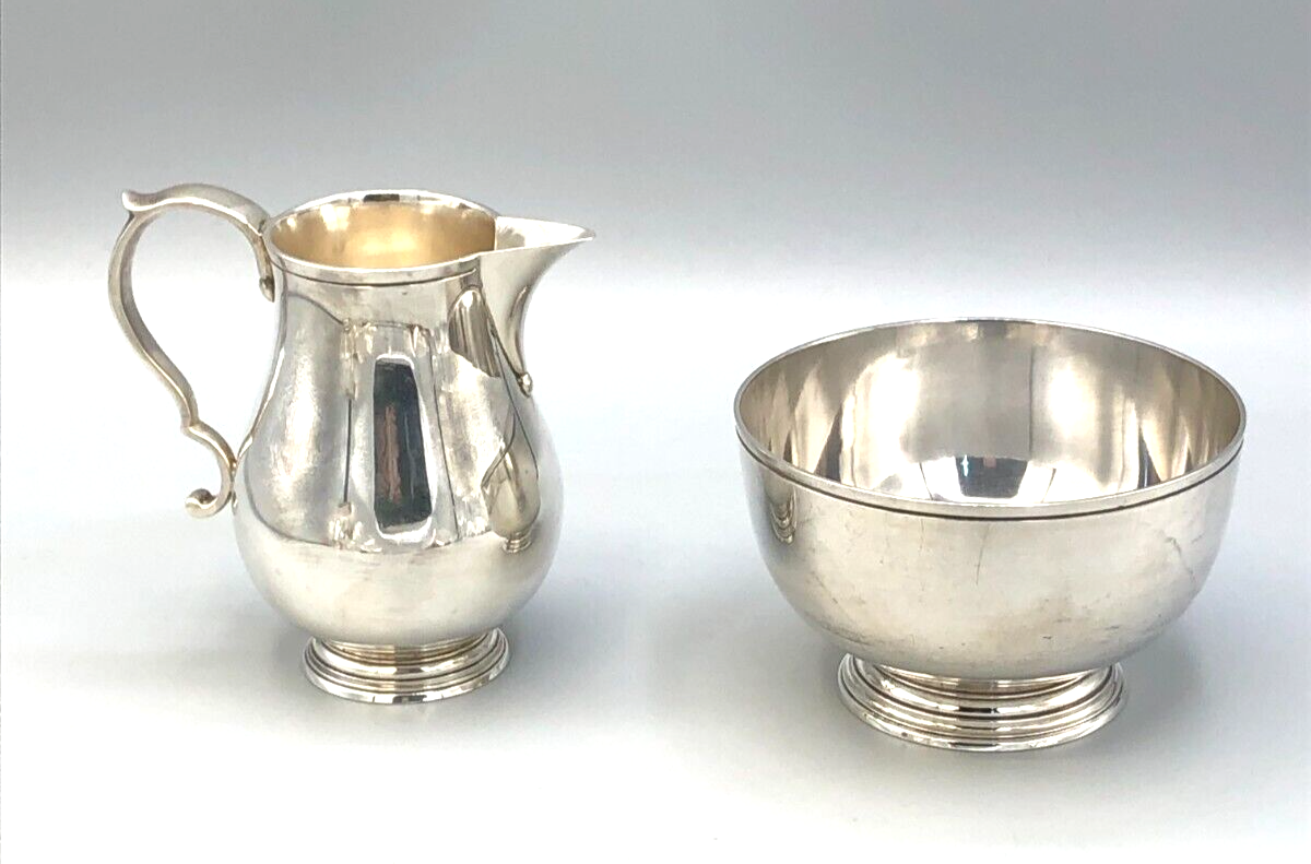 Vintage Tiffany & Co. Sterling Silver Creamer and Sugar Bowl Set