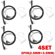4X 2 Pin Acoustic Tube Walkie Talkie Earpiece Headset Two-way Security Radio HOT