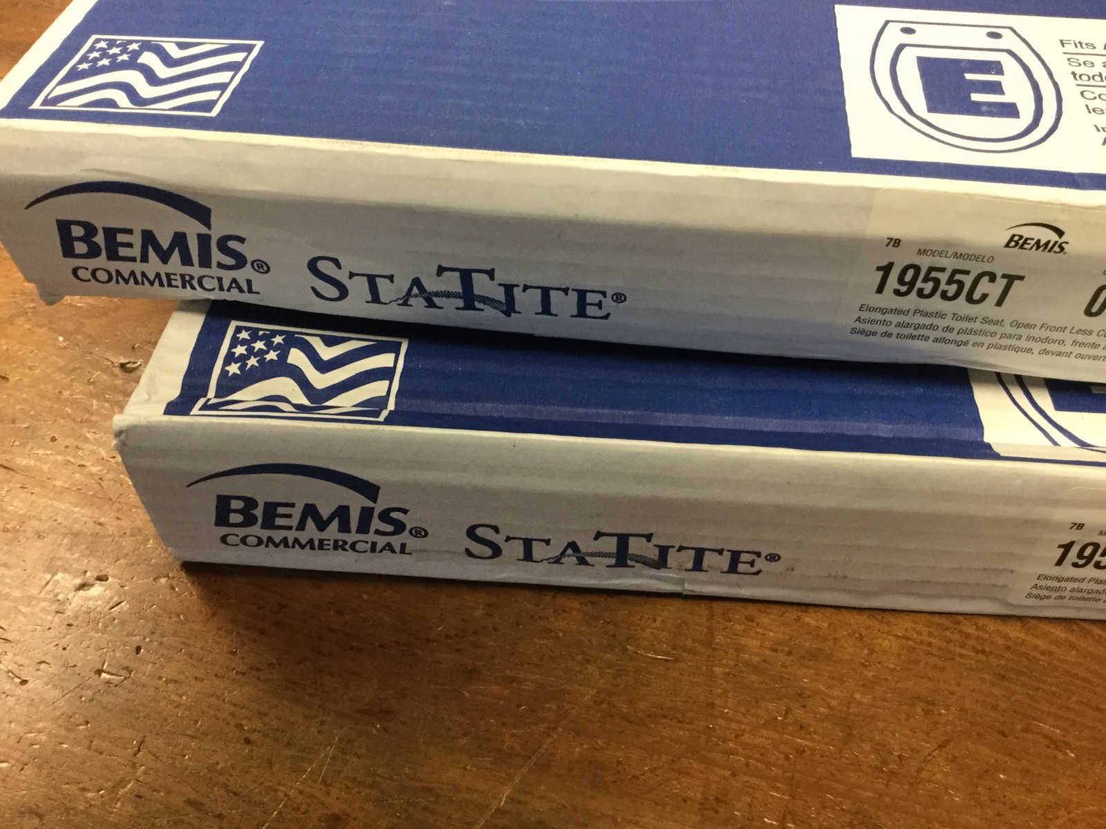 Bemis 1955CT 000 Commercial Plastic Open Front Toilet Seat with STA