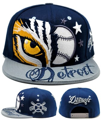 Detroit New Leader Colossal Tigers Eye of the Blue Gray Era Snapback Hat Cap
