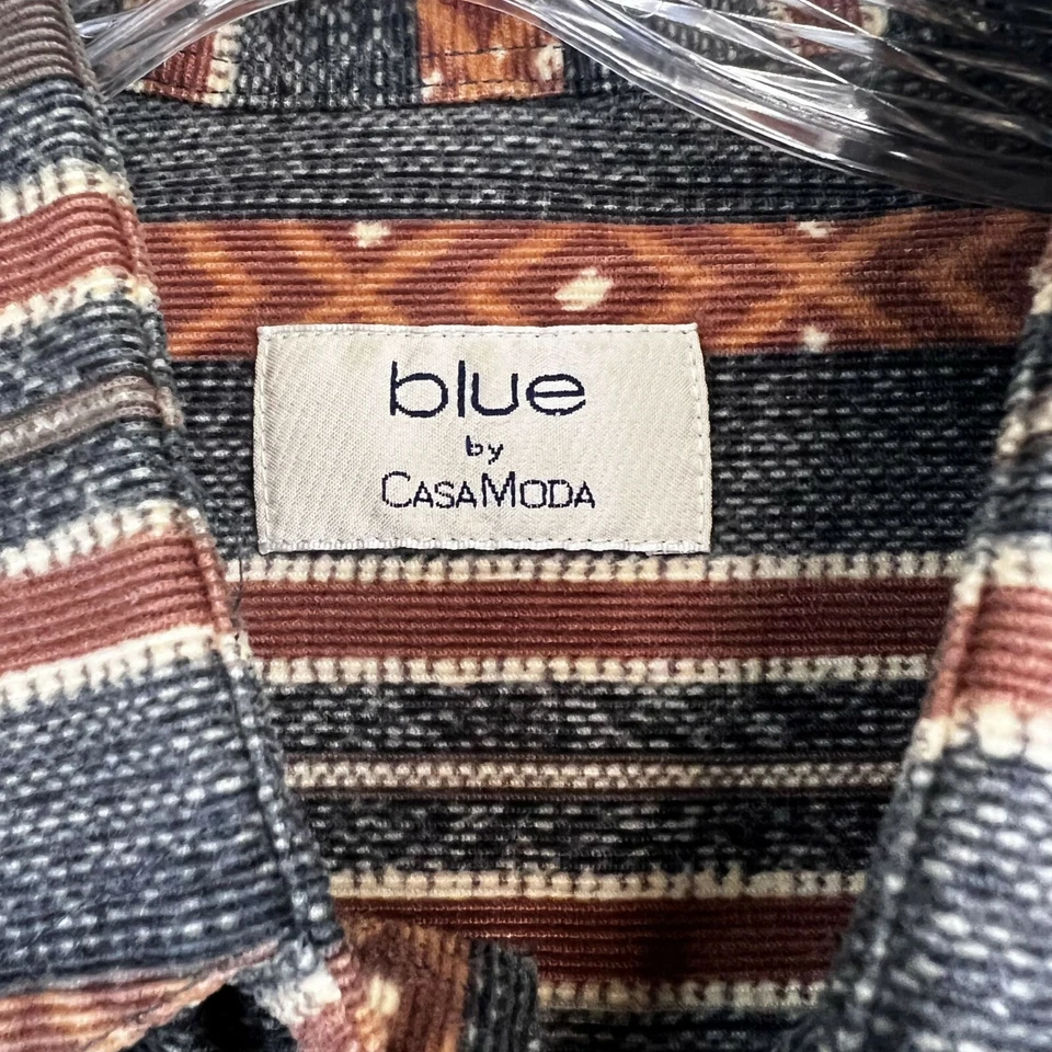 Vintage CASA MODA Mens Shirt Size 42 Large Brown Flannel - Image 4 of 4