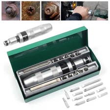 13pcs Manual Impact Driver Set - 1/2in Reversible Hand Impact Screwdriver Bits 