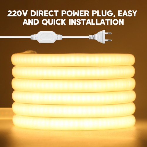 Neon COB LED Striscia Luci 220V 288LEDs/M Impermeabile Dimmable Stanza Esterno - Foto 16 di 29