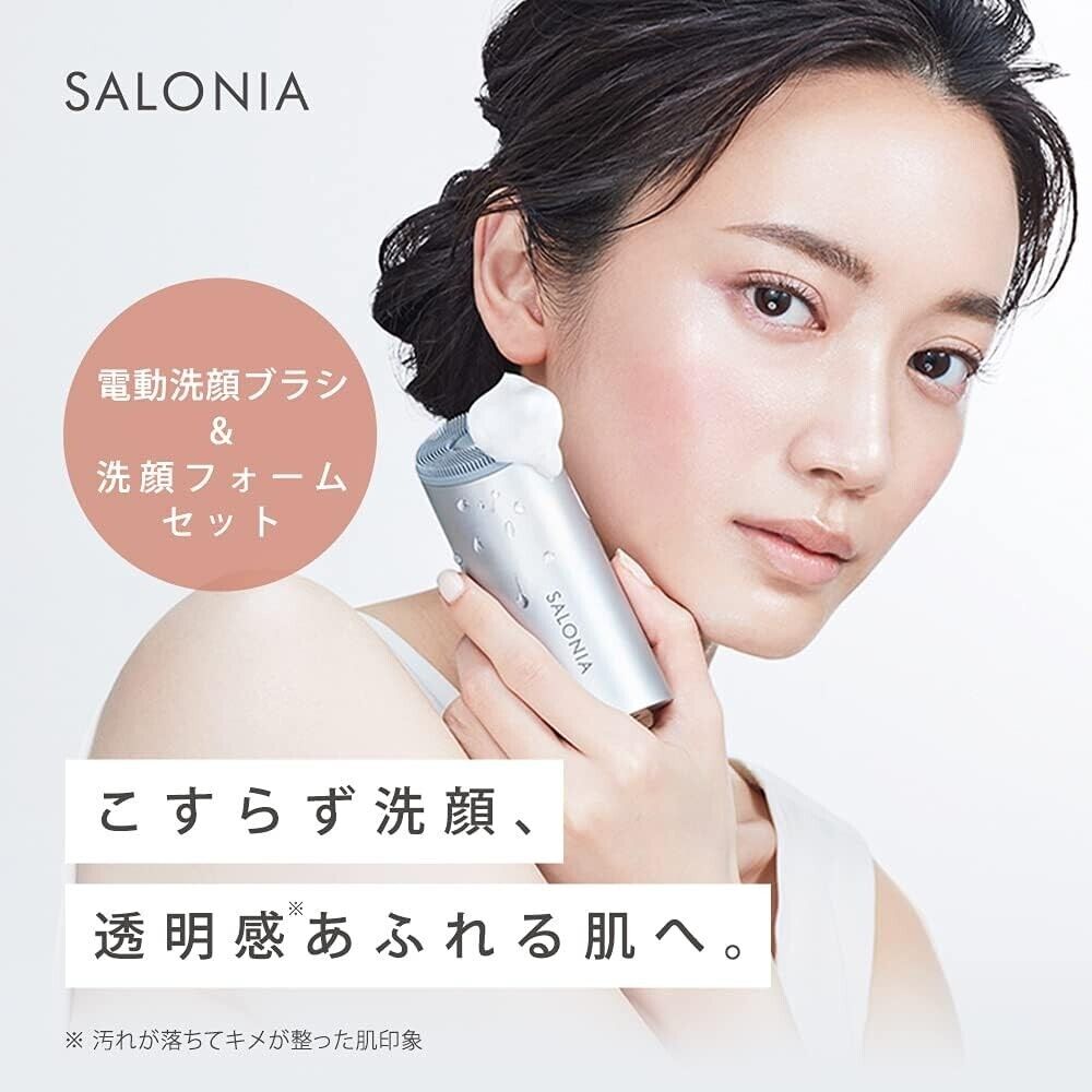 SALONIA face cleansing brush set Ion Facial Brush & Extra Creamy Foam Face  wash