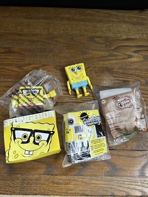 NEW 2009 Burger King SpongeBob SquarePants Truth Or Square Toy + 3 More