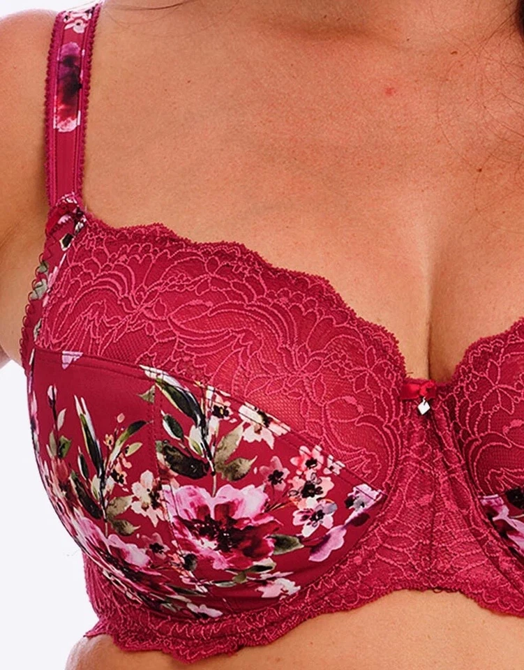 Fantasie Lucia Bra Cherry Red Size 40F Underwired Side Support Balcony 101501 - Image 2 of 4