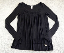 We the Free People Womens Small Black Tunic Long Sleeve SOFT Rib Knit NEW NWOT