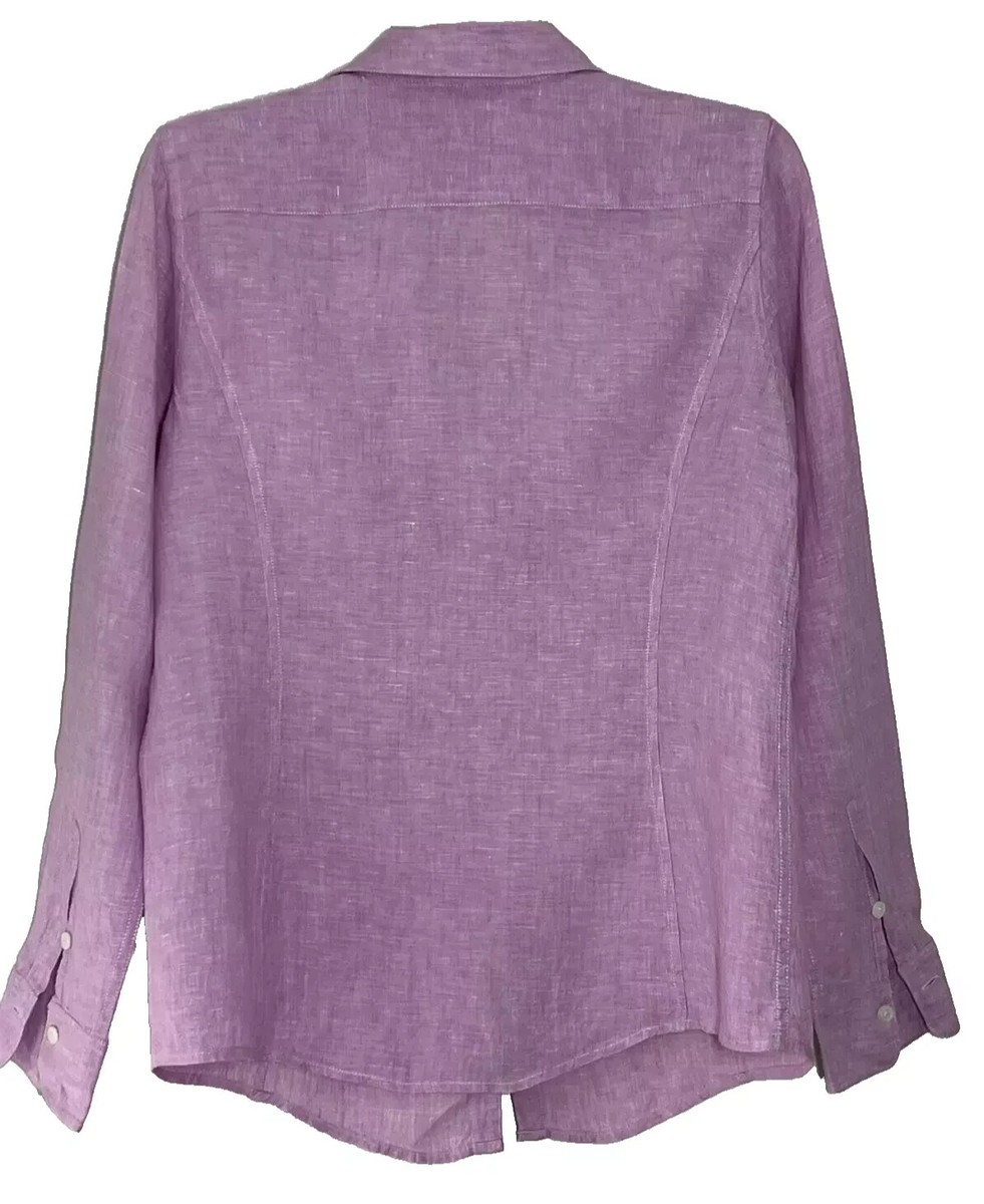 346 Brooks Brothers Woman 100% Linen Princess Seam Shirt