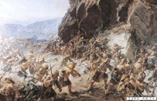 Aghan war military art print Battle of Dargai Scottish Gordon Highlanders Gurkha