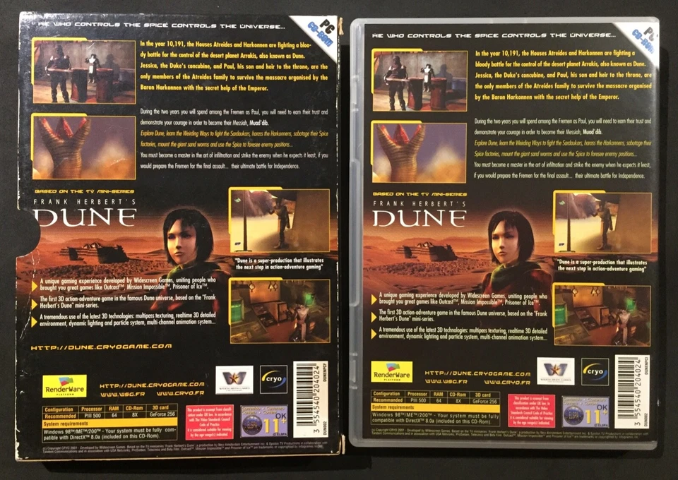 FRANK HERBERT'S DUNE - PC CD-ROM GAME - WINDSCREEN GAMES - CRYO - EXCELLENT COND - Image 2 of 3