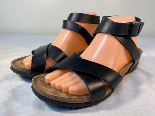 Papillio by Birkenstock Ankle Strap Sandals Women's Black Leather EU 40 (L9 M7)