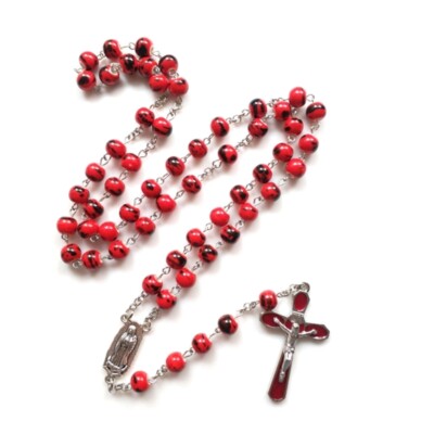 Ceramic Bead Rosary Necklaces Holy Catholic Church Home Bedroom Decor