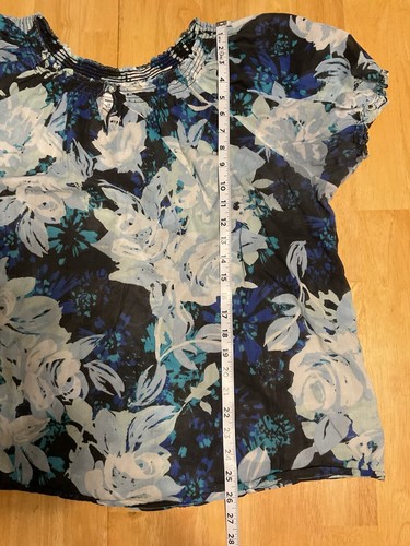 Croft & Barrow Women’s Peasant Top Cap Sleeve Size 3X Sheer Lightweight - Picture 4 of 9