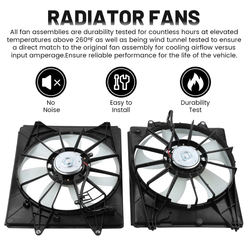 Radiator Cooling Fan Assembly For 2011 2012 2013 2014-2017 Honda Odyssey 3.5L Foto 2 de 4