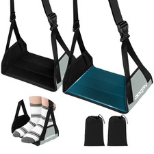 2-Pack Foot Hammock for Plane Travel, No Collapse Thickened Bamboo Airplane F...