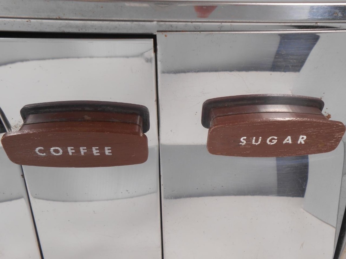 Vintage 4 Slot Lincoln BeautyWare Canister Box Set Hanging