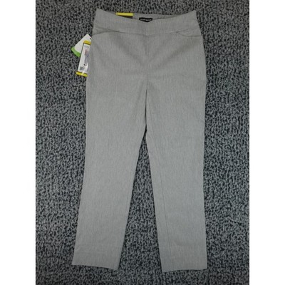 Hilary Radley Pull On Pants Womens S Heather Light Gray Straight Leg New NWT