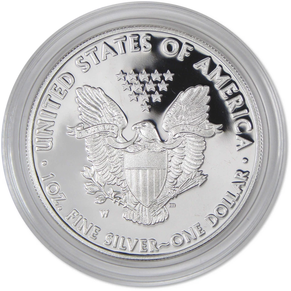Moeda à prova de barras American Silver Eagle Choice 2014 W $1 OGP CERTIFICADO DE AUTENTICIDADE - Imagem 3 de 4