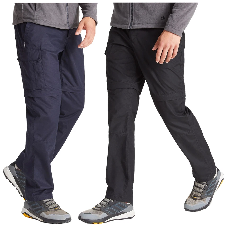 Hommes Convertible Pantalon Fermeture Éclair Marche Cargo Craghoppers Kiwi Slim - Photo 1/1