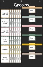 Small Group Management Pocket Chart with 84 Cards for Classroom, Teacher Supply