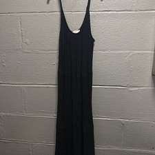 LOFT Petite Black Sleeveless Rib Knit Midi Dress