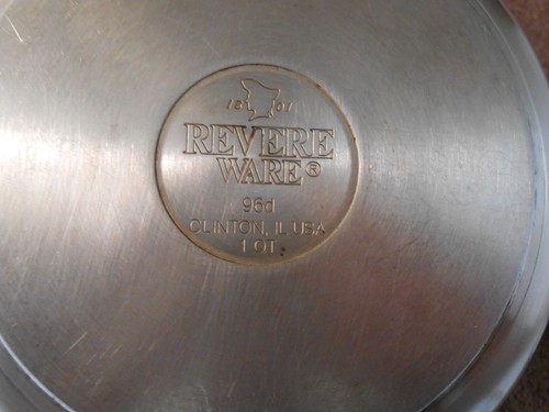 REVERE WARE 1 Qt. Saucepan & Lid Tri-Ply Stainless USA-1996 VERY CLEAN & SHINY! - Picture 5 of 5